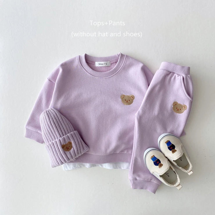 Mode enfant en bas âge bébé garçons fille automne vêtements ensembles bébé fille vêtements ensemble enfants sport ours sweat pantalon 2 pièces costumes tenues