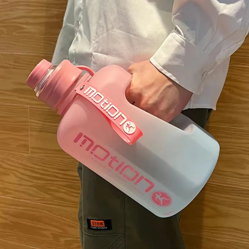 Bouteille d'eau de sport de grande capacité fecL, bouilloire de fitness en plein air, tasse d'eau en plastique nickel é, grand baril à souder portable pour étudiants