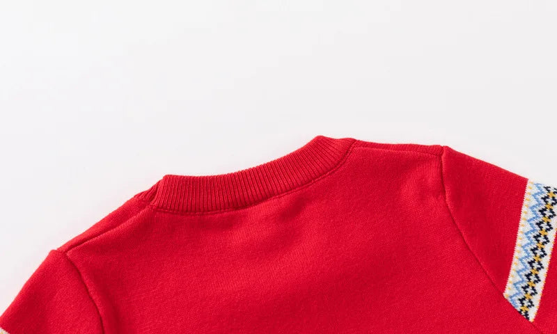 Pull imprimé de noël pour enfants, Costume du nouvel an 2025, manches longues, col rond, pulls tricotés doux et décontractés, pull chaud, haut de noël