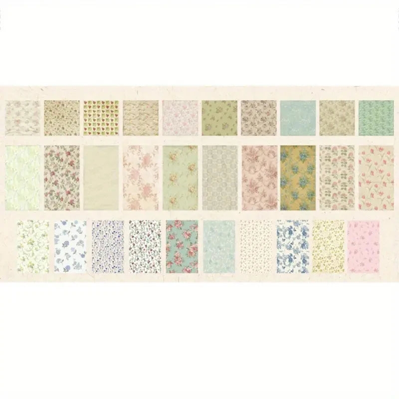 Retro letter set, creative supplies, paper, flower collage, decorative sticky notes, 60 pieces/pack