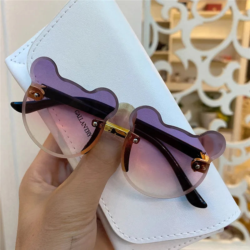 Lunettes de soleil en forme d'ours pour enfants, lunettes de soleil de dessin animé pour enfants, lunettes anti-absorbe ouissement pour garçons, lunettes de conducteur de lunettes de soleil carillon pour filles
