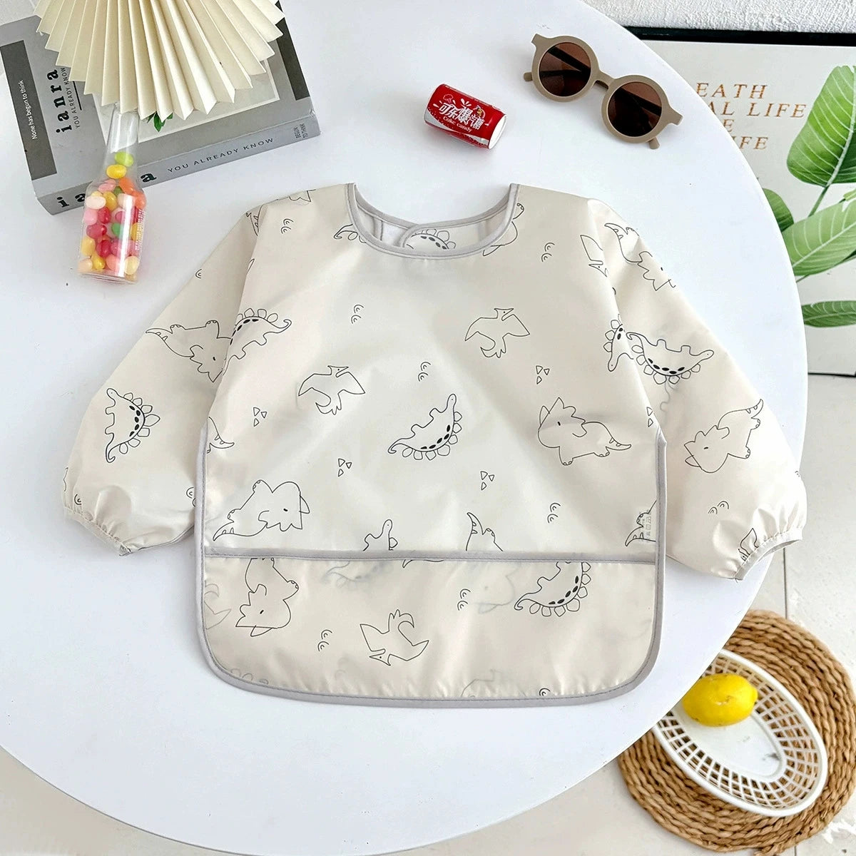 Bavoirs pour bébé, mignon, articles pour bébé, imperméable, manches longues, Smock artistique, tablier d'alimentation pour enfants