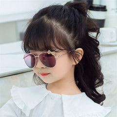 Lunettes de soleil mignonnes pour enfants, monture métallique, mode filles, lunettes de cyclisme en plein air, lunettes de fête, fournitures de photographie
