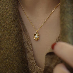 Collier pendentif en perles incrustées pour femmes, Design de luxe, chaîne cubaine en acier inoxydable, bijoux de mariage