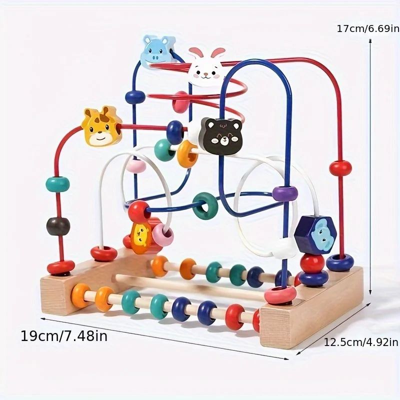 Blocs de construction d'intelligence pour bébés et tout-petits, jouets en bois avec perles, jouets à portée d'attention pour garçons et filles de 1 à 3 ans