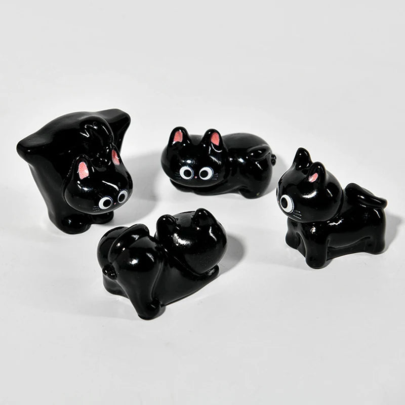 New Miniature Cartoon Cat Figurine, Resin Micro Landscape, Home Ornaments, Cute Kitten, Office Room Decoration