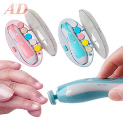 Lime à ongles électrique pour bébé, coupe-ongles pour tout-petits, ensemble de soins des ongles, ciseaux à ongles, bleu, rose, pour garçons et filles, sans danger pour les mains du bébé
