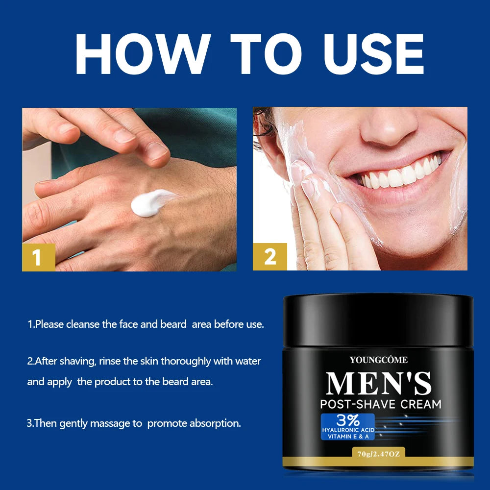 YOUNGCÃME Après-rasage pour hommes Baume, calme et apaise la peau endommagée, les rougeurs, les brûlures de rasoir et autres irritations de rasage 1,41/2. Fl Oz