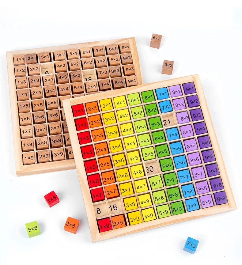 Jouets éducatifs en bois Montessori pour enfants, jouets pour bébés, Table de Multiplication 99, mathématiques préscolaires, arithmétique, outils pédagogiques, cadeau