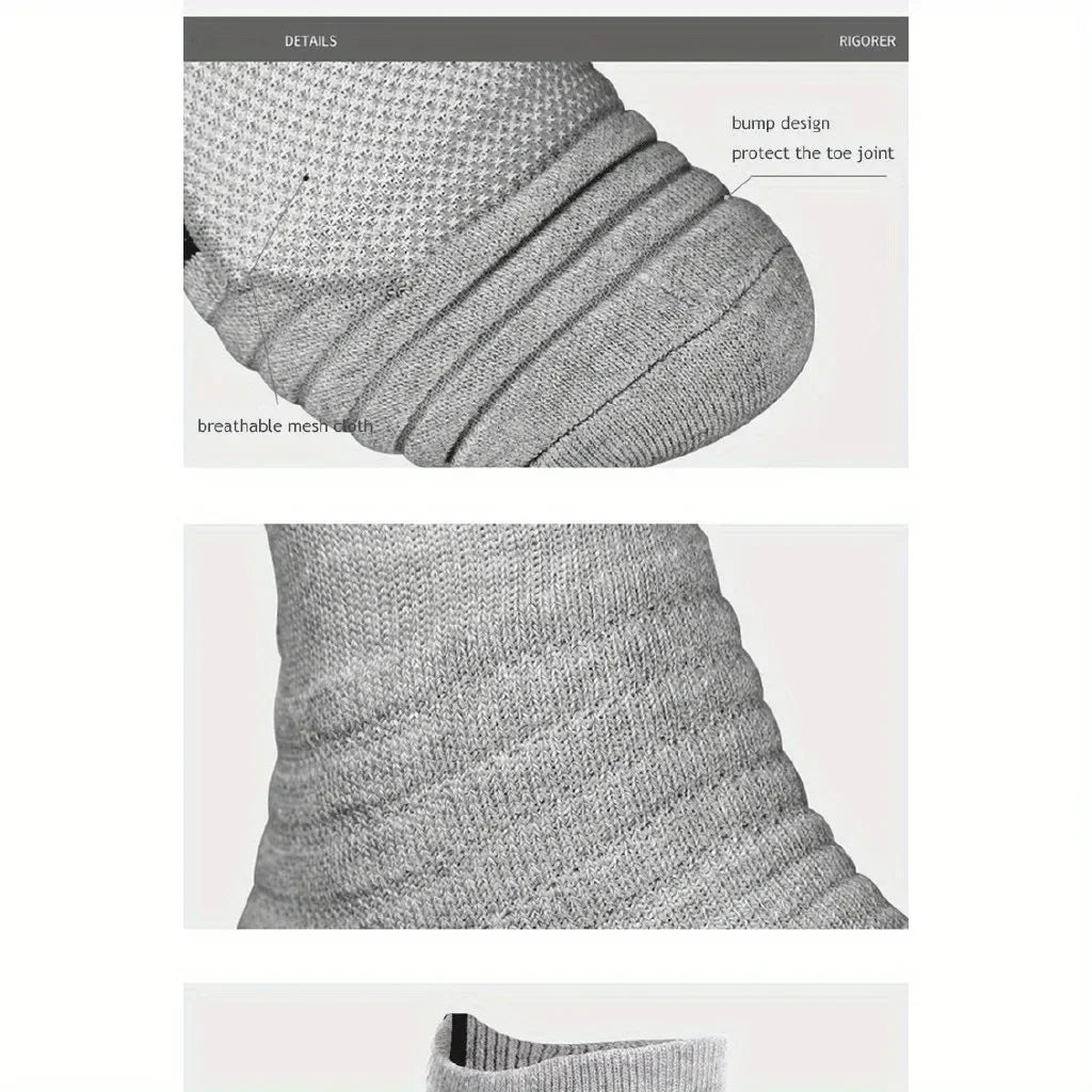 3 pairs of men's comfortable cushioned athletic socks for outdoor sports