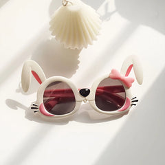 Nouvelles lunettes de soleil en forme de petit lapin pour filles, lunettes de soleil pour enfants de dessin animé étranger, photo de bébé, lunettes de soleil super mignonnes