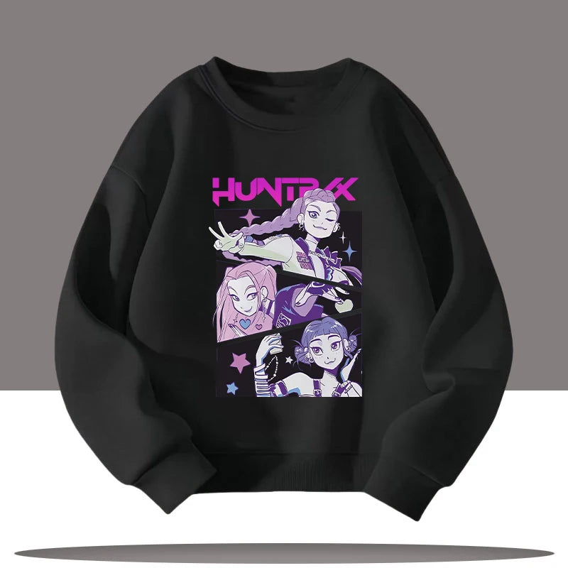 Vêtements pour enfants K-pop chasseurs de démons dessin animé imprimé 3-12 ans nouveau Style enfants col rond Sport chemise mignon fille haut décontracté