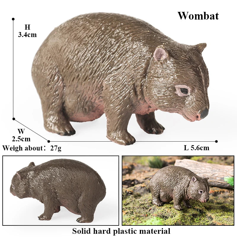 Classic Australian Wild Animals Kangaroos Koala Platypus Tasmanian Devil Echidna Cassowary Model Figurine Toy Child Gift