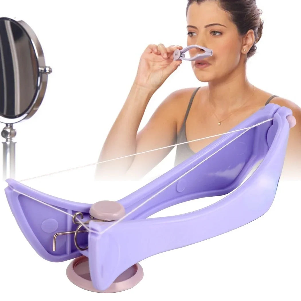 Portable purple facial hair remover with facial thread for beauty purposes
