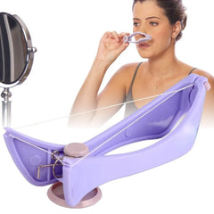 Portable purple facial hair remover with facial thread for beauty purposes