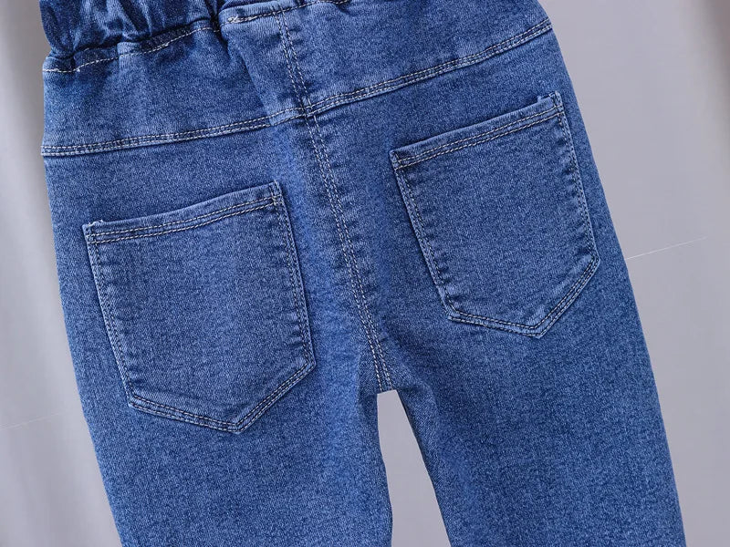 Bébé filles jean serré printemps automne filles suona Denim pantalon décontracté enfants Stretch pantalon évasé enfants vêtements for0-5 ans