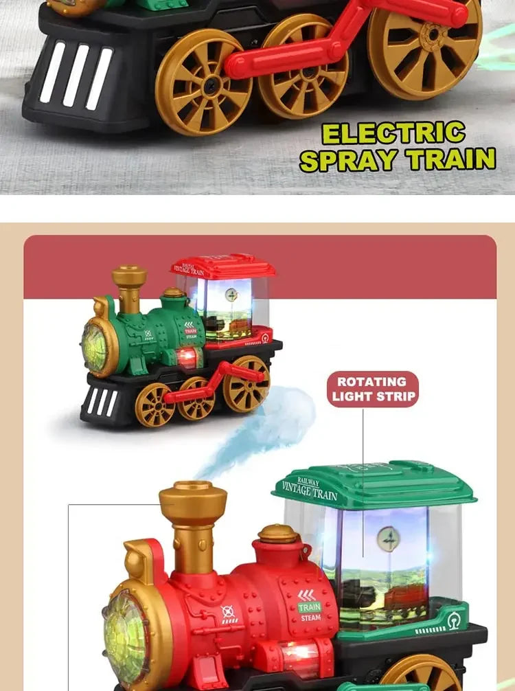 Jouet de Train pour tout-petits 3-5, camions Locomotive moteur à vapeur électrique avec fumée, lumière et son, camions jouets pour tout-petits, cadeau pour garçons