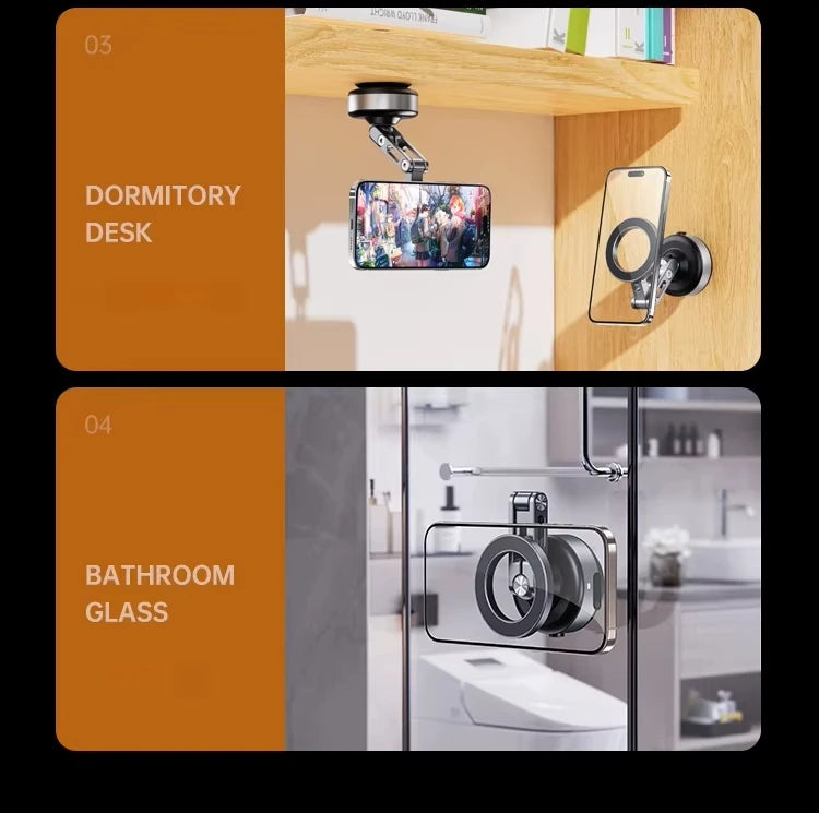 Support de téléphone magnétique pour voiture 360 °   Aspiration sous vide électrique pliante rotative pour support de Streaming de cuisine de gymnase de Navigation de voiture