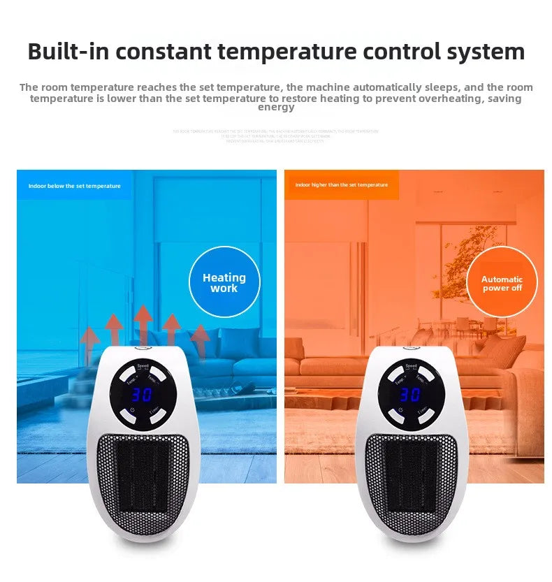Chauffage électrique à prise murale, économe en énergie, faible bruit, radiateurs portables pour usage intérieur, pièce, cuillère à soupe