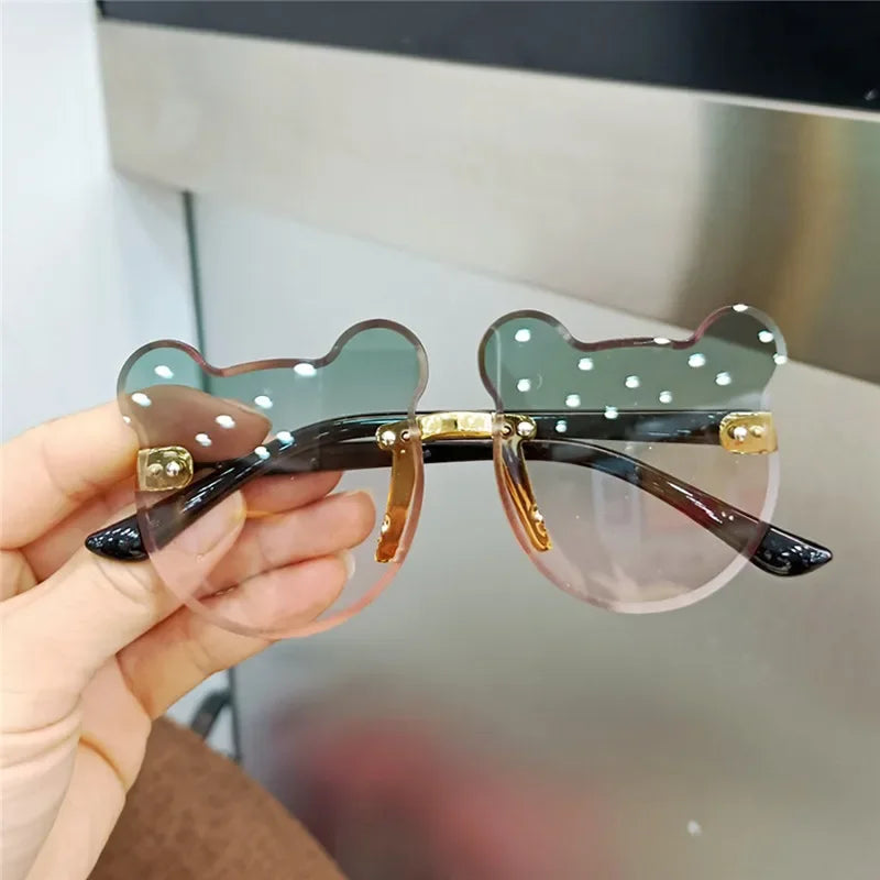 Lunettes de soleil en forme d'ours pour enfants, lunettes de soleil de dessin animé pour enfants, lunettes anti-absorbe ouissement pour garçons, lunettes de conducteur de lunettes de soleil carillon pour filles
