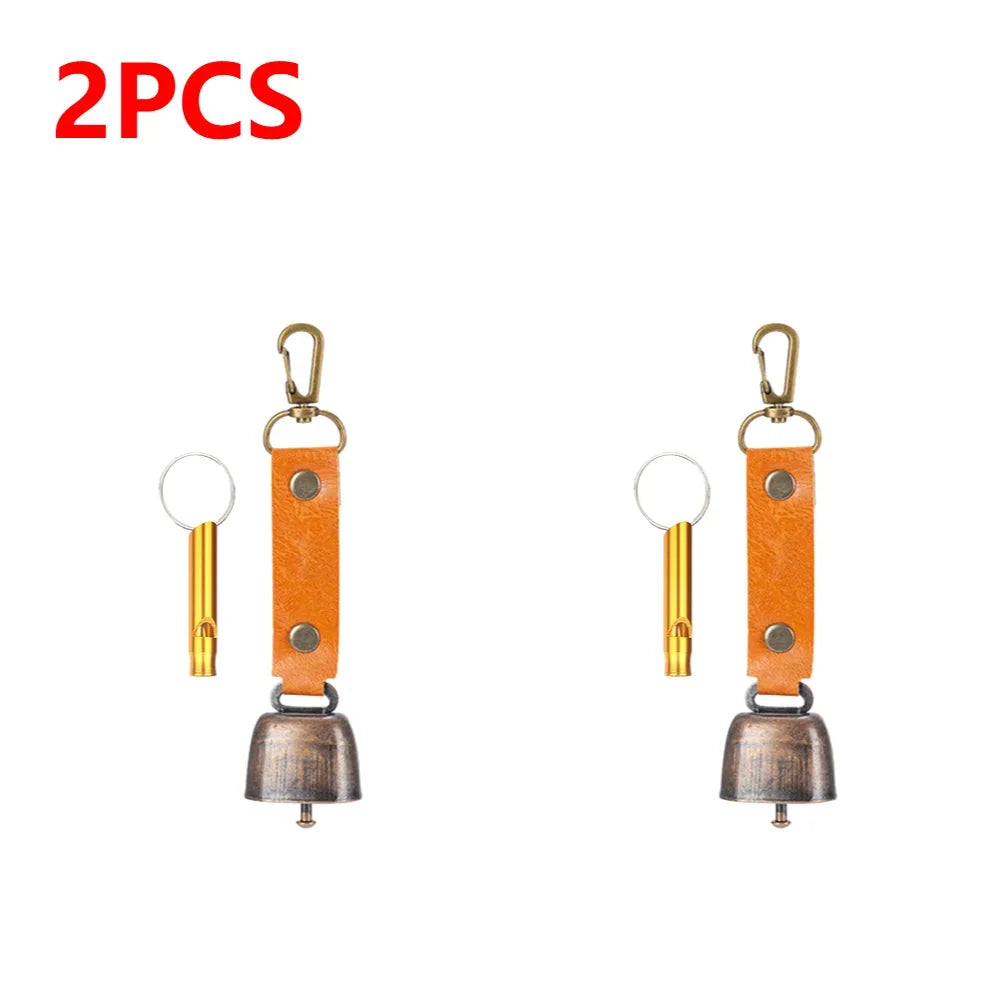 Loud bear bell with emergency whistle set, magnetic bear bell, silent repellent bell, bear bell for bear deterrence, 1-5 pieces