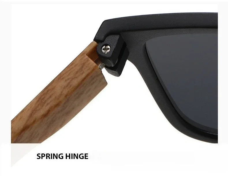 Lunettes de soleil en bois de bambou pour hommes et femmes, Vintage, Protection UV400, unisexe, monture carrée, nuances de conduite