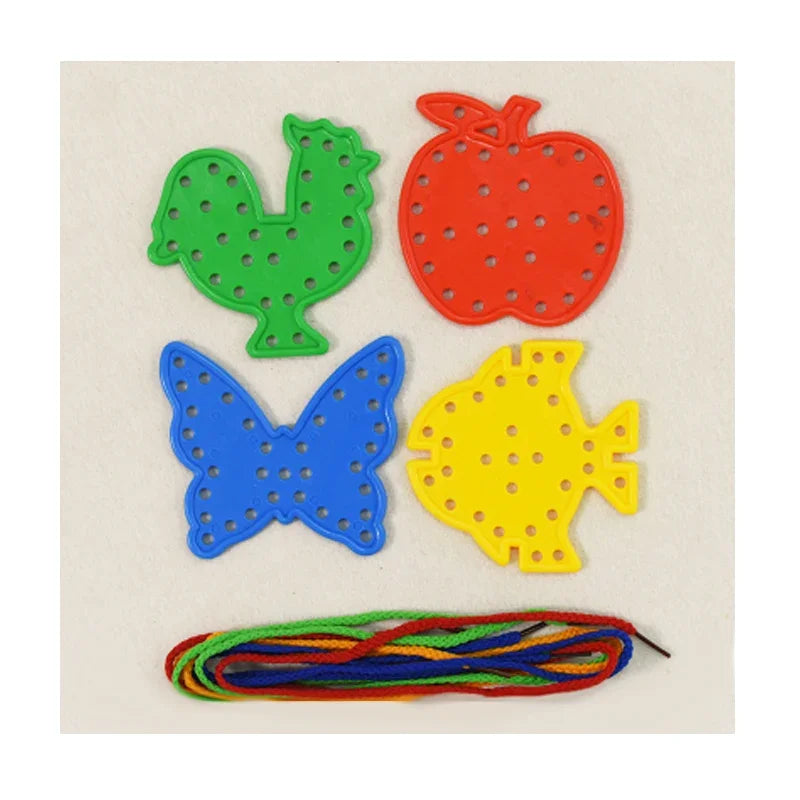 Jouets mentaires oriels Montessori pour enfants, apprentissage précoce, compétences de base de la vie, planche occupée, laçage, jeu de filetage, cadeaux dos