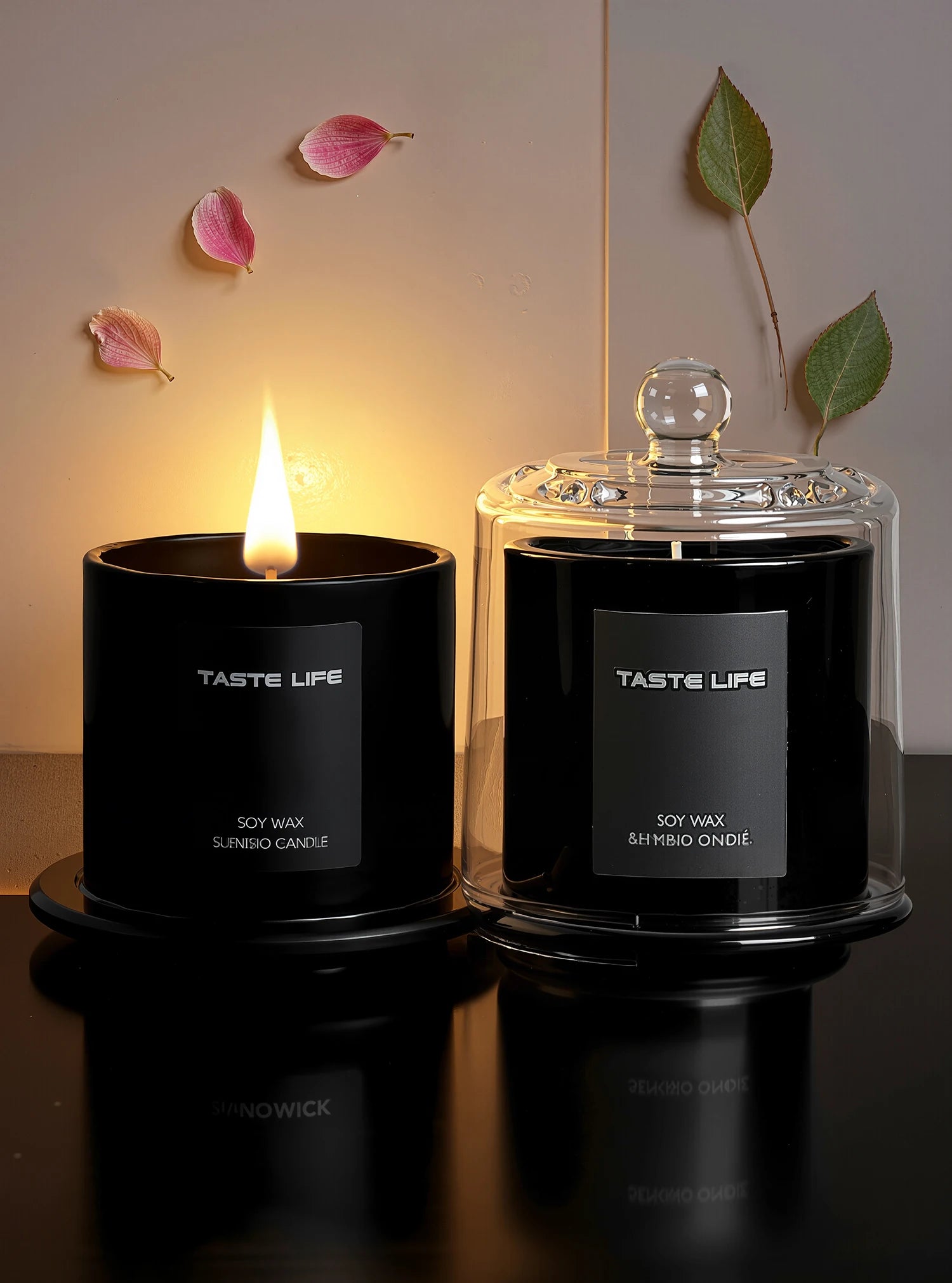 Bougies parfumées à la cire de soja de qualité supérieure avec cloche en verre, aromathérapie à l'huile essentielle sans fumée pour Spa à domicile, décoration prête en cadeau