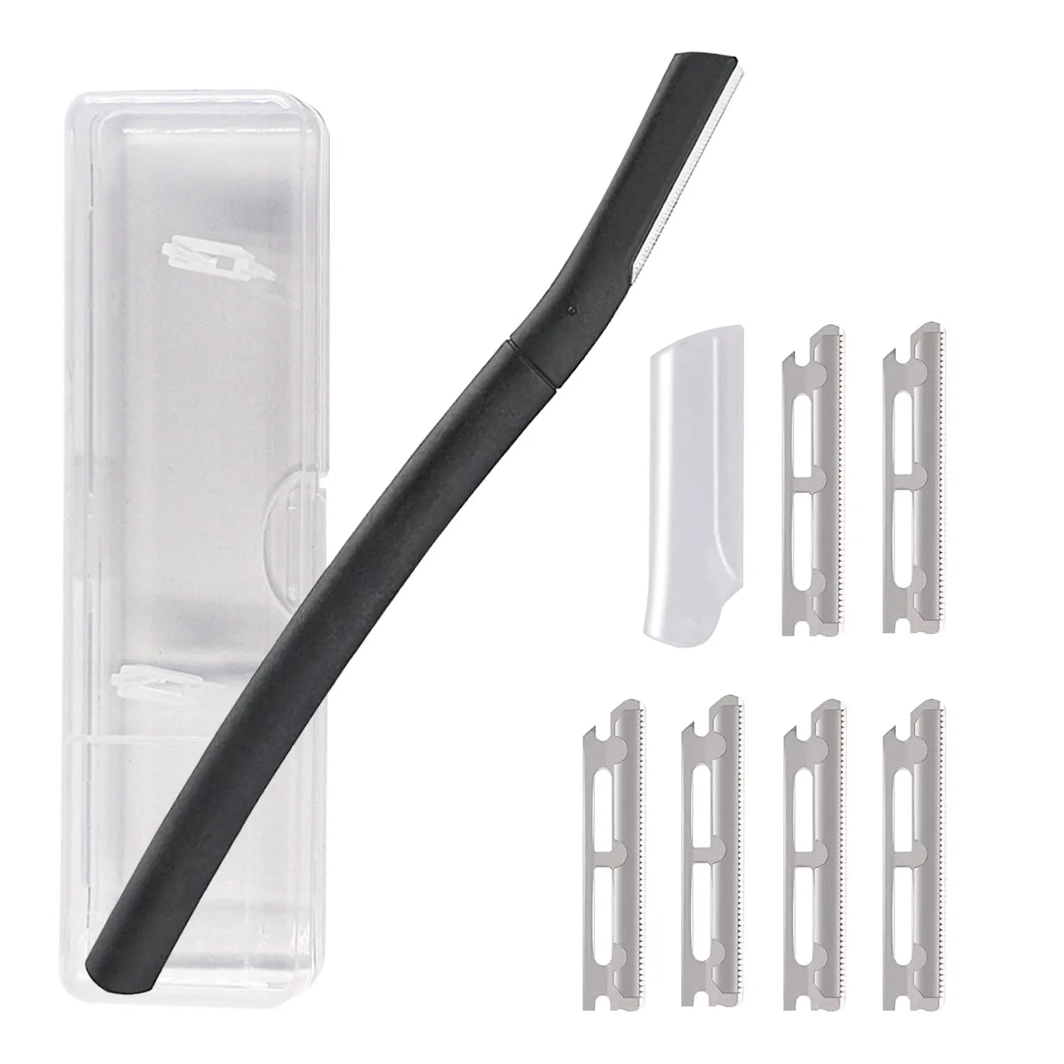 Eyebrow razor kit, beard trimmer, dermaplaning tool, shaper, facial razor for beard and mustache, with 6 sets of blades