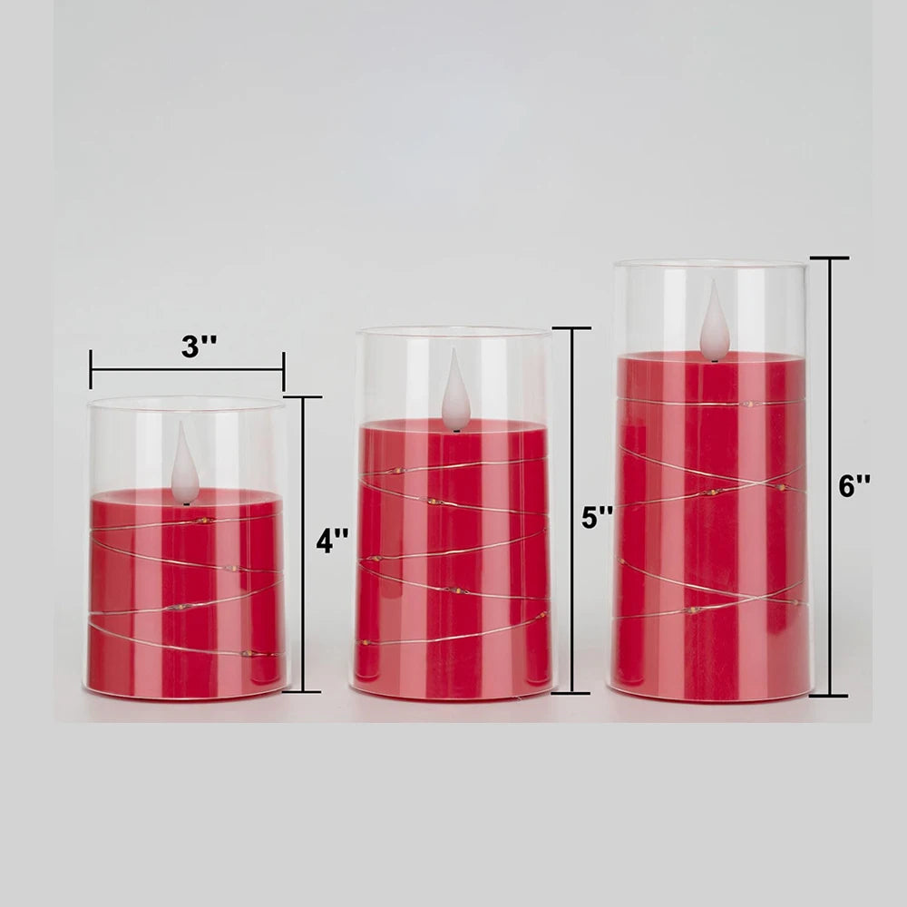 Bougie sans flamme, bougie à batterie avec guirlande lumineuse, bougies sans flamme avec fonction de minuterie de télécommande à 11 touches pour la maison