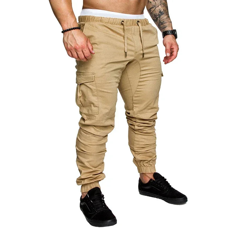Men's Casual Pants, Fashionable Large Pocket Hip Hop Harem Pants, High-Quality Outerwear, Soft Sweatpants, Men's Joggers, Trousers