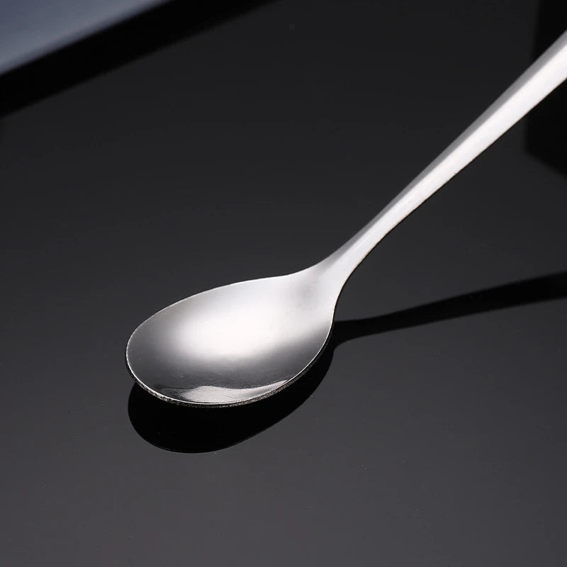 Round, gold-plated stainless steel teaspoons with long handles, for cupcakes, fruit, coffee, honey, desserts, Assad spoon, Britware
