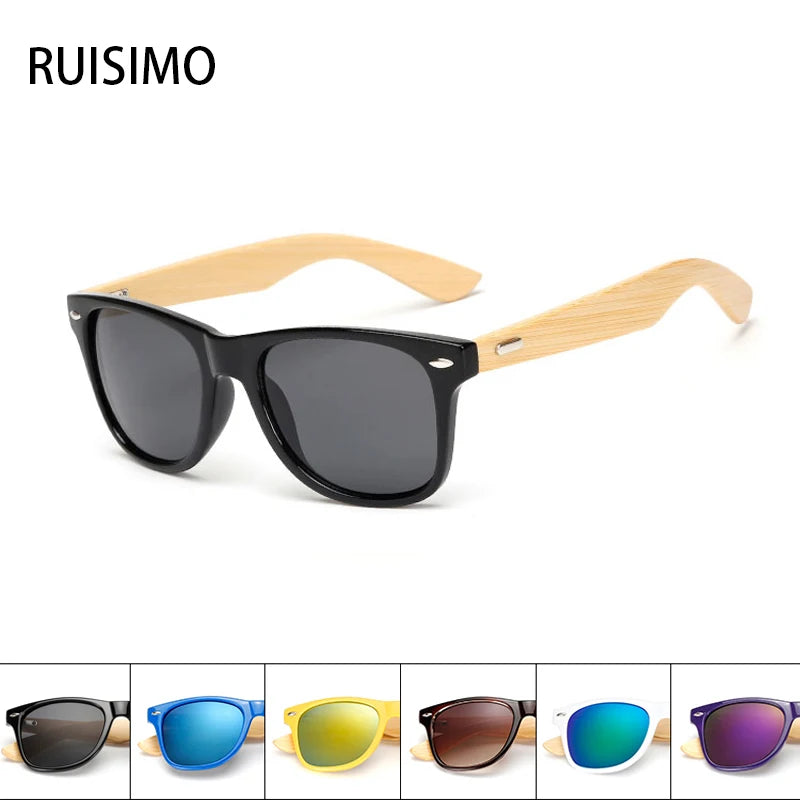 16 couleurs bambou lunettes de soleil hommes lunettes de soleil en bois femmes marque concepteur miroir Original bois lunettes de soleil rétro de sol masculino
