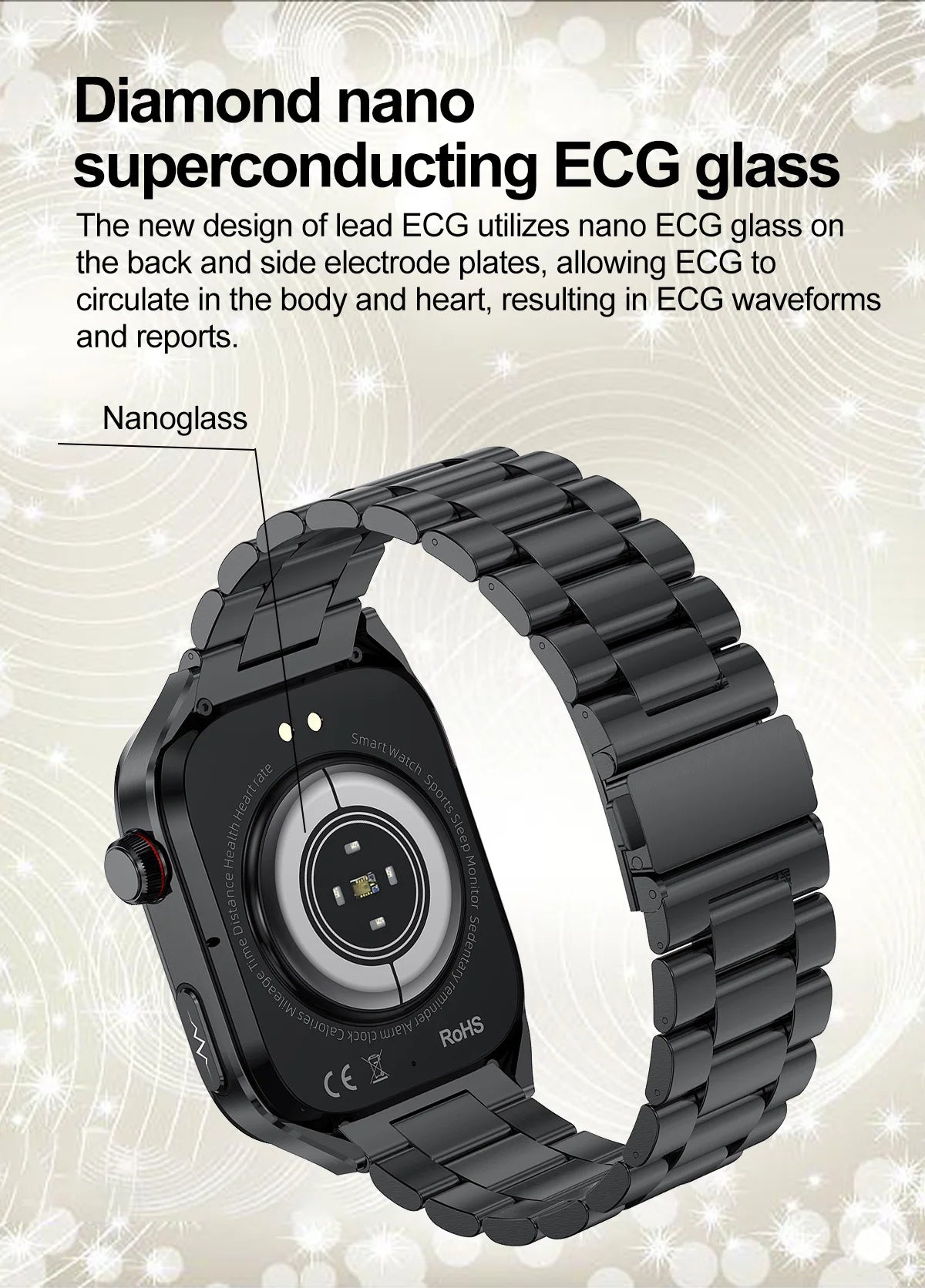 2025 nouvelle montre intelligente ECG femmes BT appel fréquence cardiaque lipides sanguins acide uricique moniteur de santé montres AI voix 650mAh sport Smartwatch