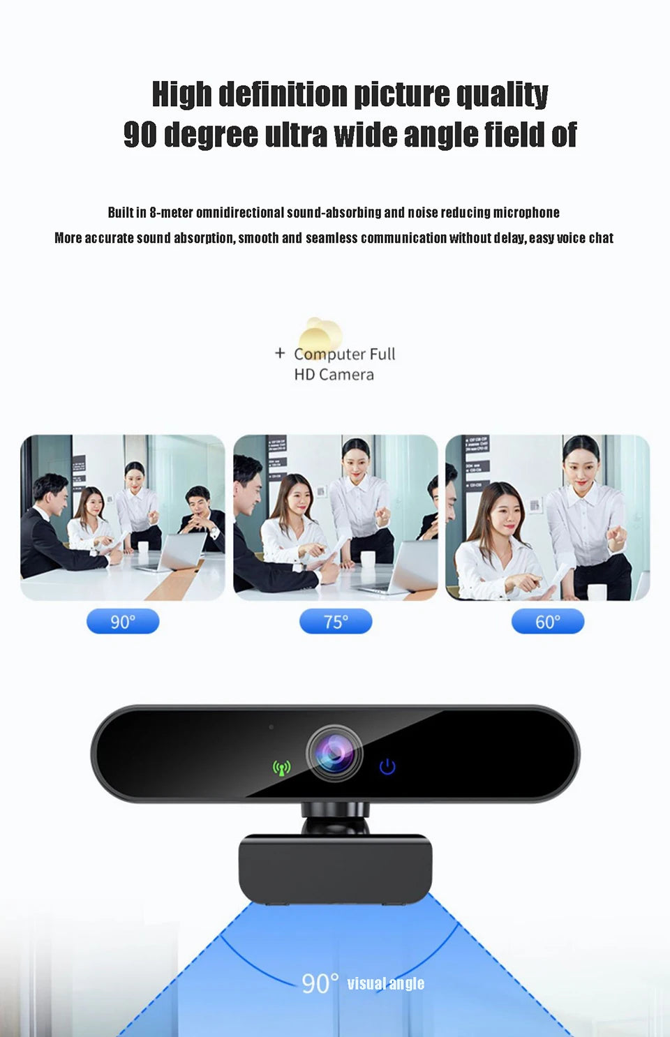 4K USB Webcam with Microphone, Autofocus, 2K Camera for PC/Laptop, 1080P Live Streaming Webcam for Video Calls