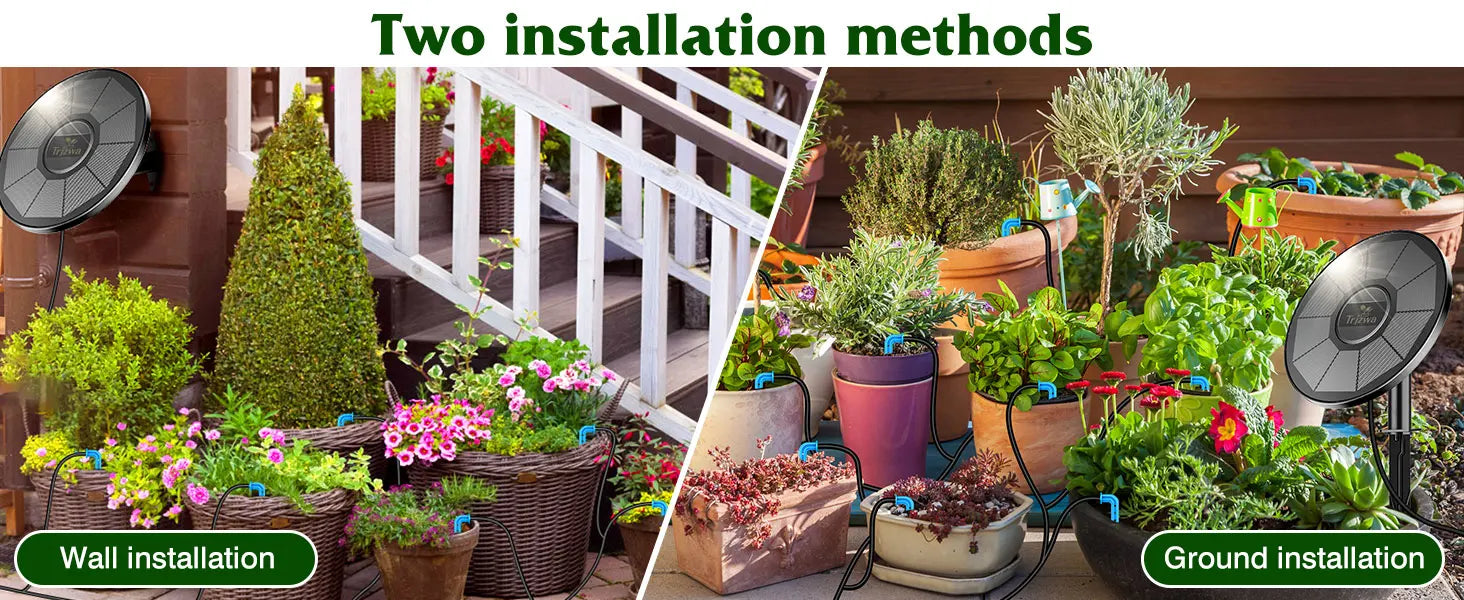 Kit de système d'irrigation goutte-à-goutte solaire pour plantes de jardin avec écran d'affichage, minuterie d'arrosage automatique de voyage bricolage, dernier cri