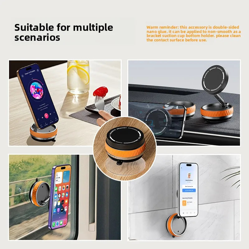 Support de téléphone magnétique pour voiture Magsafe pour support de voiture chargeur sans fil support de ventouses mobiles pour téléphone, 360 °   Téléphone de voiture rotatif