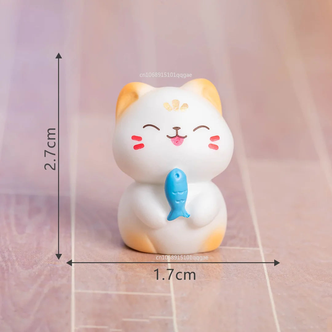 Nouveau modèle de chat de richesse de dessin animé mignon créatif, décoration de bureau, Figurine animale, ornements de chat, accessoires de décoration