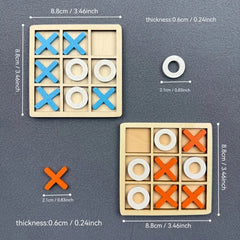Jeu de puzzle Tic Tac Toe en bois pour deux joueurs, jeu de société interactif de logique et de stratégie, fête de famille, anniversaire, cadeau pour garçons et filles