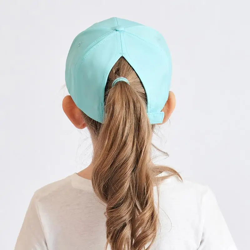 Casquette de Baseball pour Enfant Fille et Garçon, Chapeau de Soleil, Dos Creux, Queue de Cheval, Snapback Hip Hop, Os Réglables
