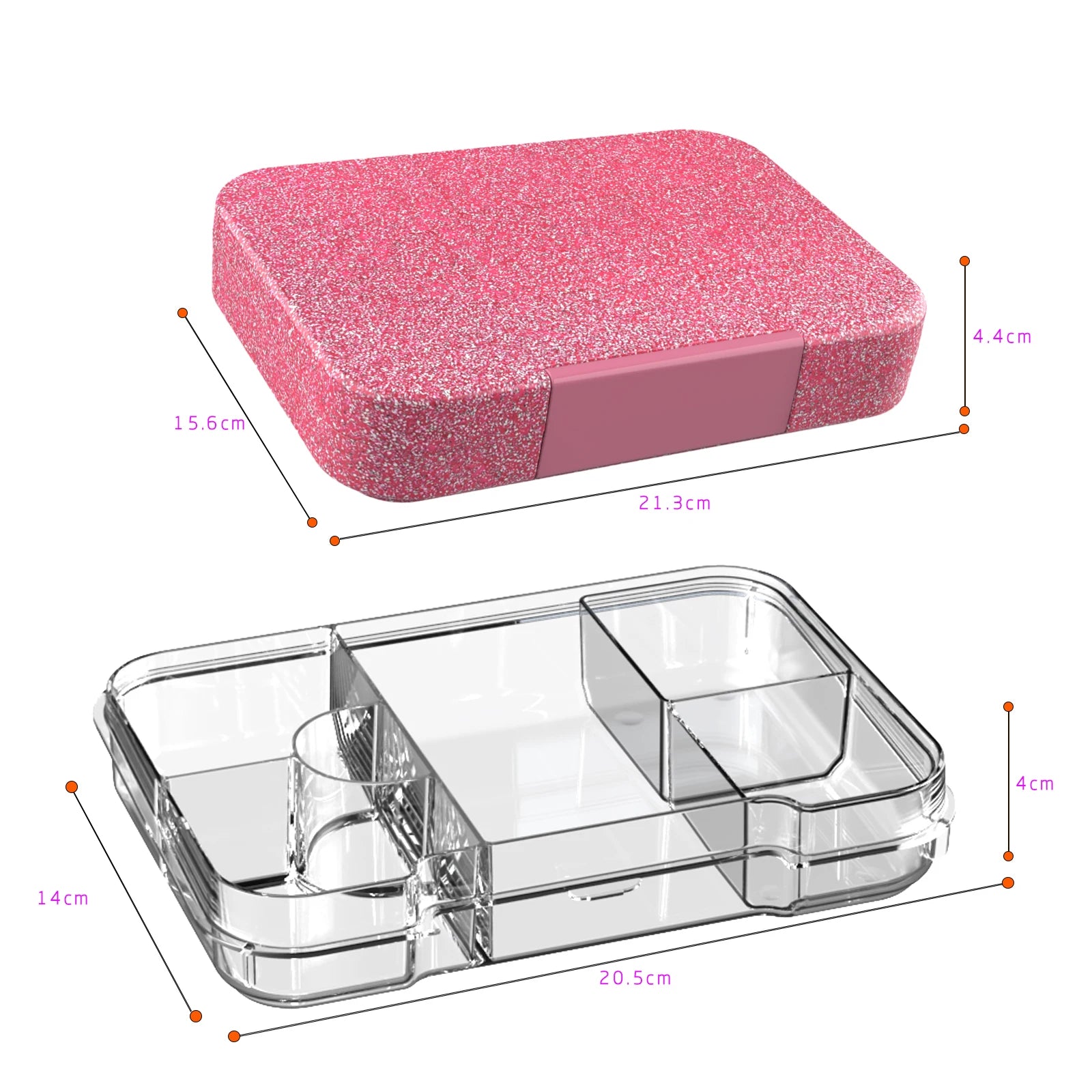 Boîte à lunch Bento pour enfants avec 4/6 compartiments, récipient alimentaire sans BPA, passe au micro-ondes et au lave-vaisselle pour les repas, l'école