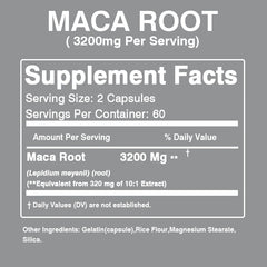 Maca - Performance athlétique, améliore la masse et l'endurance musculaire, la réparation musculaire et la résistance à la fatigue - 120 gélules