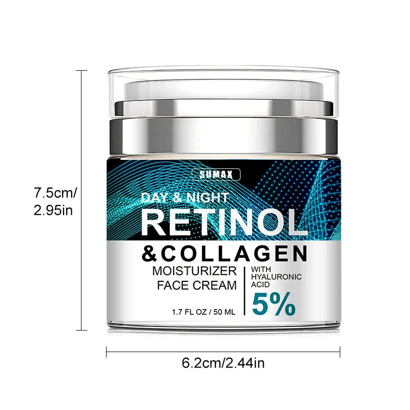 Crème pour le visage au rétinol, hydratante, raffermissante, éclaircissante, au collagène, à l'acide hyaluronique, produits de soins pour la peau, 50ml