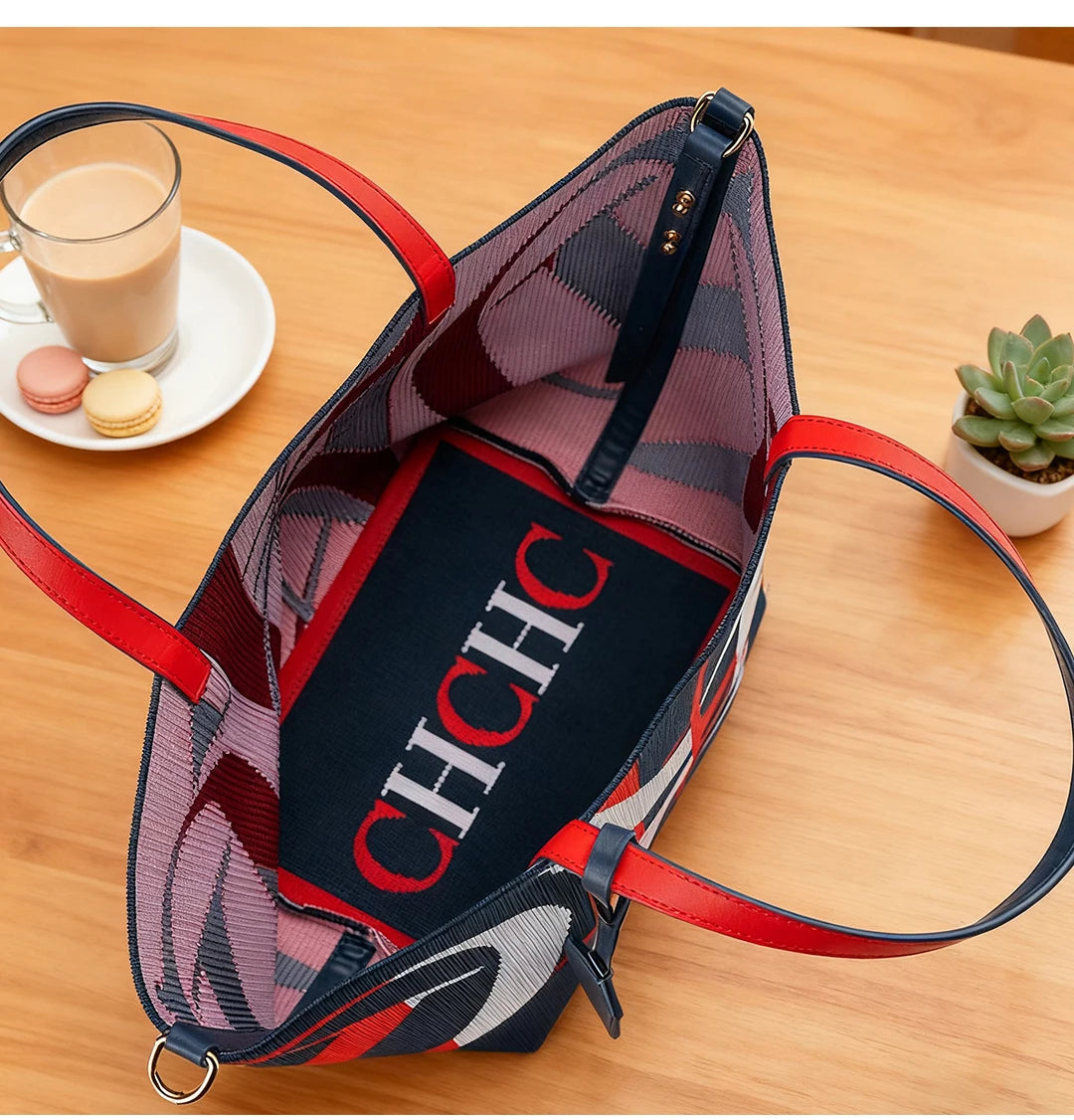 CH sac à main femme Design rétro grande capacité sac à provisions à la mode multifonctionnel vacances essentiel sac seau femme