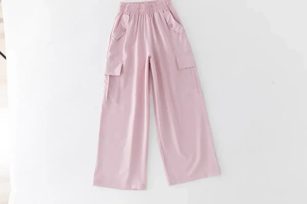 1 pièces filles vêtements pantalons filles à jambes larges enfants glace soie salopette nouveau anti-moustique pantalon sport Style vêtements porter à l'extérieur