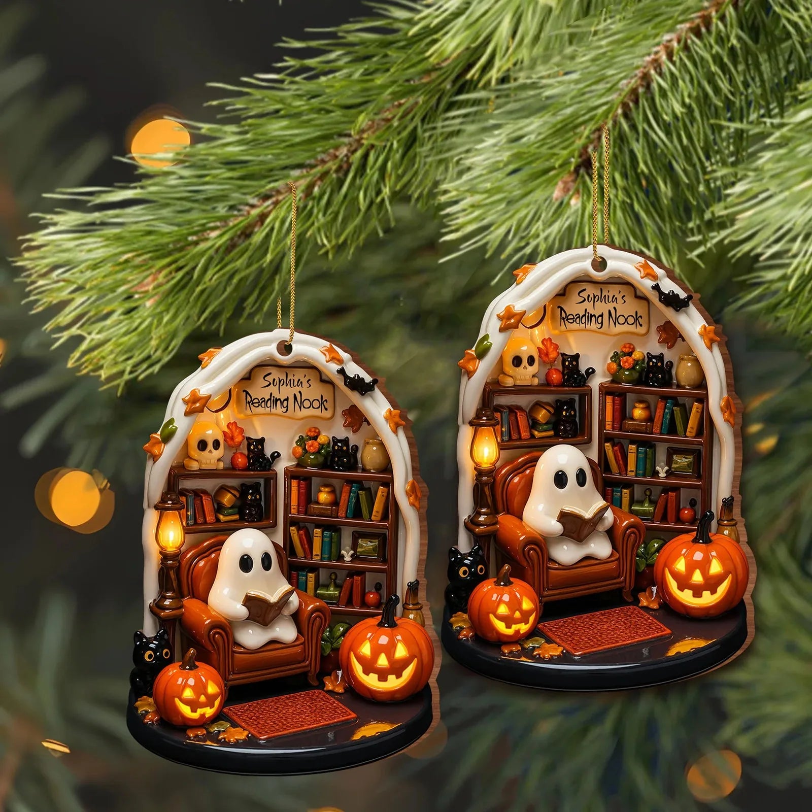 New Halloween Ghost Reading 2D Flat Ornaments Festival Atmosphere Theme Party Decorative Supplies Creative Home Decoration Accessory