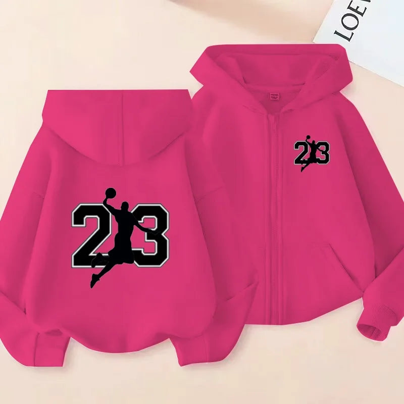 Sporty zip-up hoodies, fashionable casual jackets and warm tops for autumn and winter, suitable for boys and girls aged 3 to 12 years