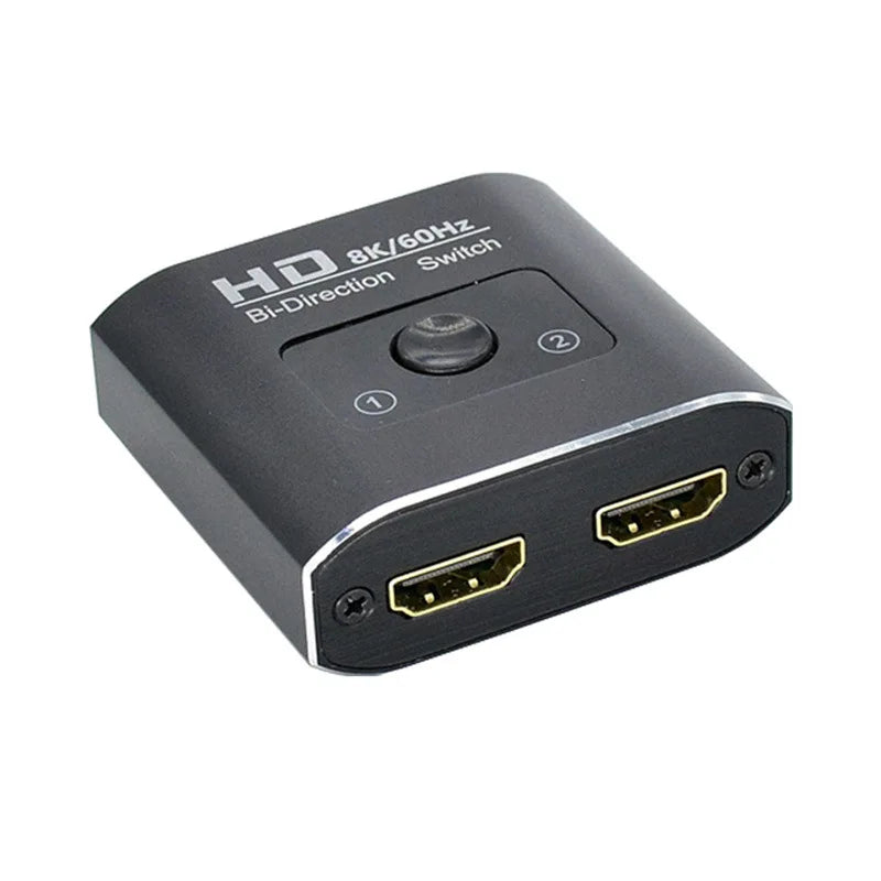 Commutateur HDMI 8K 60Hz, 2 Ports, répartiteur vidéo 2 en 1 sortie pour ordinateur portable Xbox PS3/4/5, boîtier TV pour surveiller l'adaptateur de projecteur TV