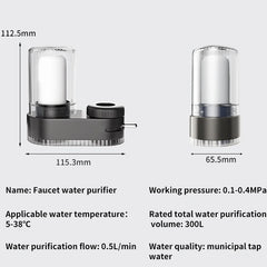 Purificateur d'eau du robinet, filtrage physique pour la maison, Kictchen, 2 éléments filtrants, filtre amovible et lavable, aérateur