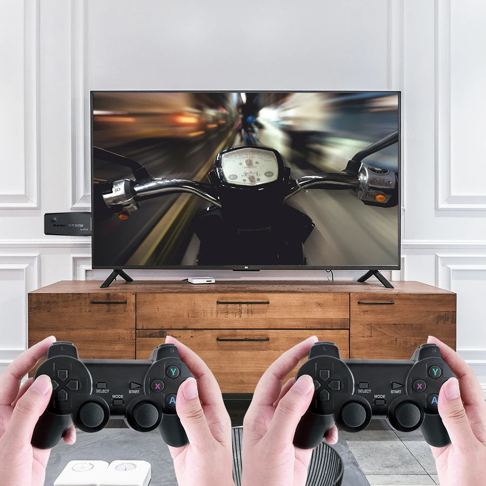 2.4G Video Game Console, Dual Wireless Controllers, 4K Game Stick, 20000 Games, 64GB/32GB Storage, Retro Games for PS1/GBA Boy, Christmas Gift